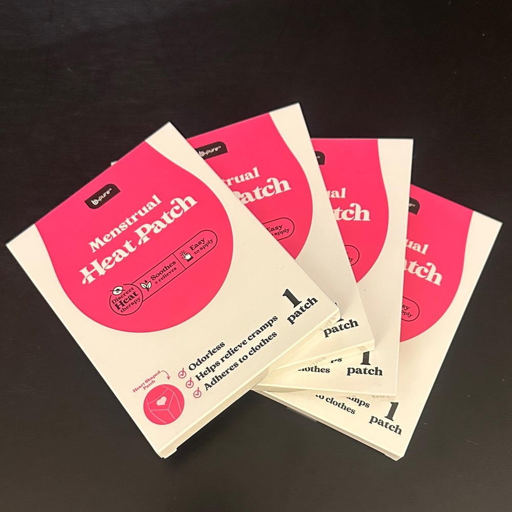 4 B.pure Menstrual Heat Patch - Pink & White Packaging